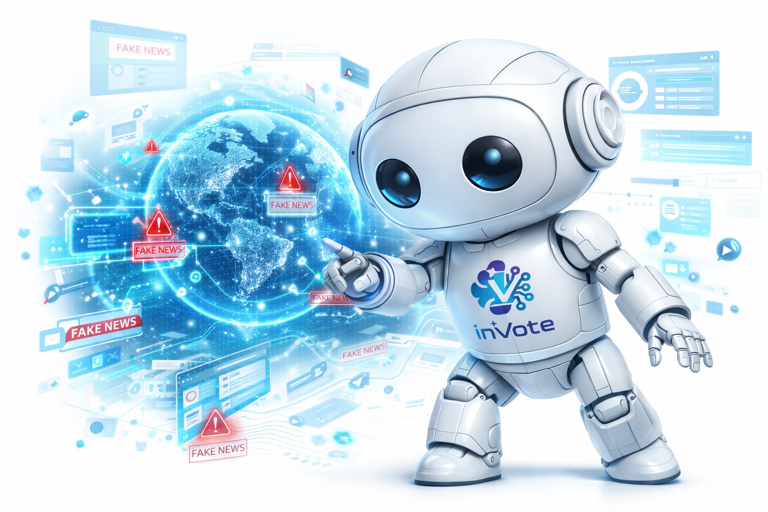 Robô InVote detectando fake news e orquestrando 20+ modelos de IA em tempo real